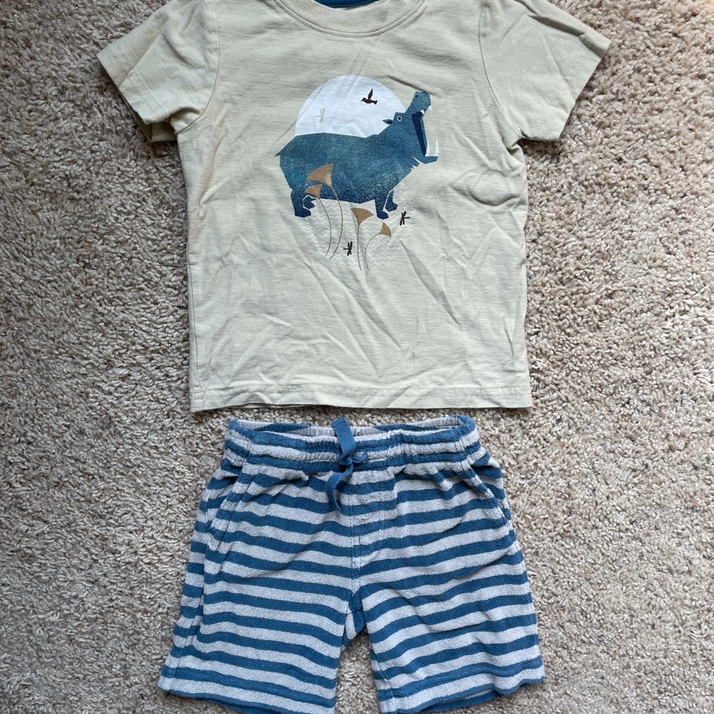 Tea Collection Hippo Shirt and Shorts Set